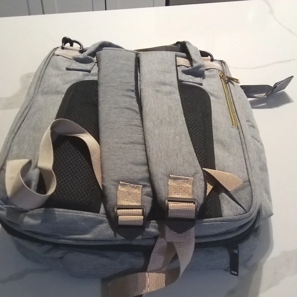 Multifunctional‎ Gray Diaper Bag Backpack